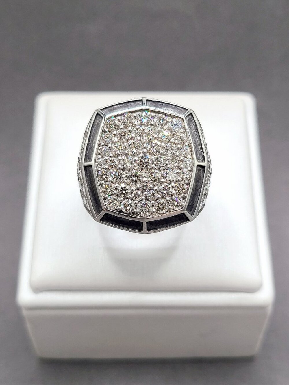 David Yurman Streamline Bold Signet Ring w/ Pavé White Diamonds - 23.4mm - Sz 10